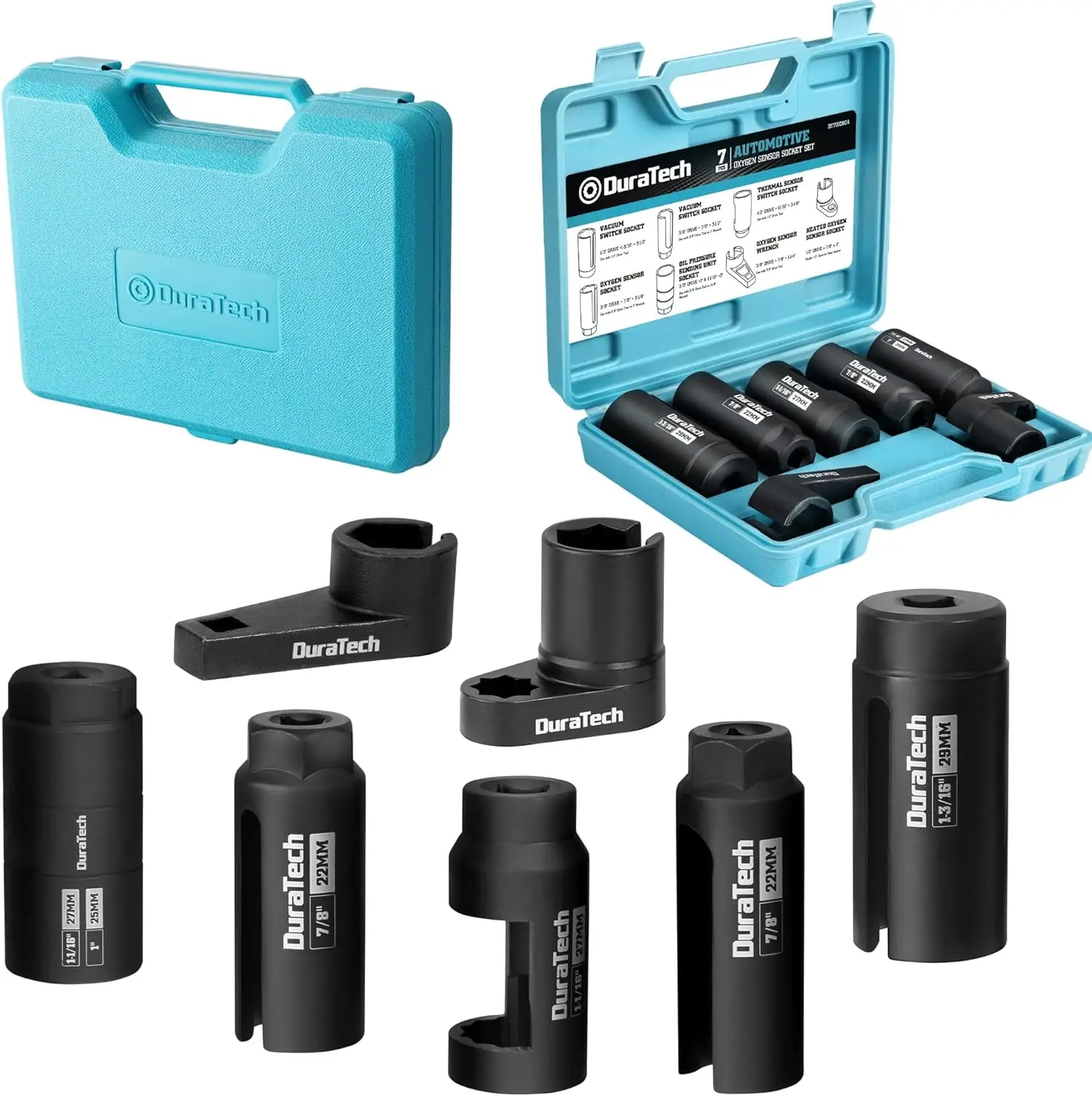 7PCS O2 Sensor & Oil Pressure Socket Set, 1/2" 3/8" Drive Oxygen Sensor Wrench with Anti-Slip Design
7PCS O2 Sensor & Oil Pressure Socket Set, 1/2" 3/8" Drive Oxygen Sensor Wrench with Anti-Slip Design