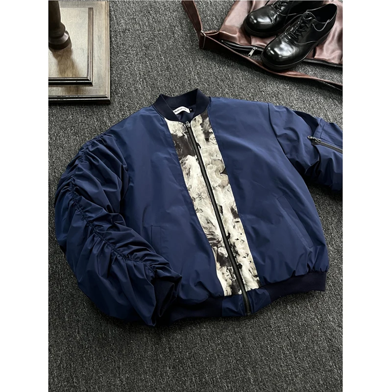 Water-Media Patchwork Royal Blue Cotton Jaet Men's Winter High-End American Baseball Sle Bomber Pilot Outerwear
Water-Media Patchwork Royal Blue Cotton Jaet Men's Winter High-End American Baseball Sle Bomber Pilot Outerwear