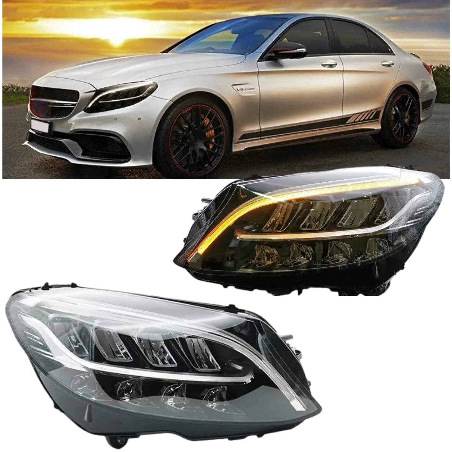 C-Class W205 X205 DRL LED 2015-2018 Turn Signal Headlight Head Lamp Modified Upgrade Old to New Front Light for Benz 1 pair
C-Class W205 X205 DRL LED 2015-2018 Turn Signal Headlight Head Lamp Modified Upgrade Old to New Front Light for Benz 1 pair