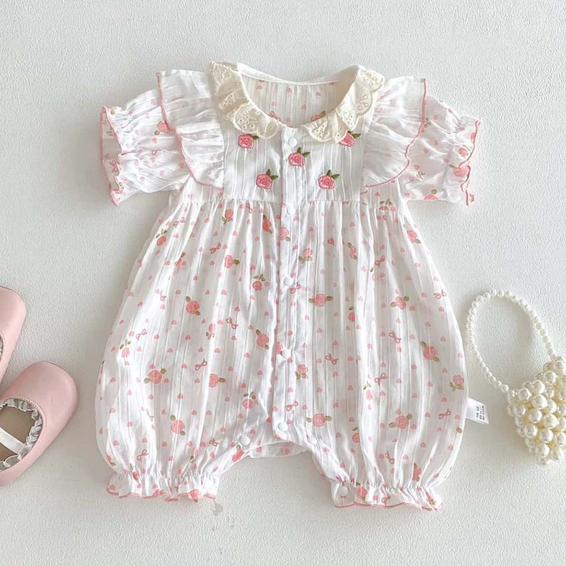 Новый летний комбинезон для девочек 0-24 месяцев, 2026 года, с коротким рукавом, из хлопка, с принтом, для новорожденных
Новый летний комбинезон для девочек 0-24 месяцев, 2026 года, с коротким рукавом, из хлопка, с принтом, для новорожденных