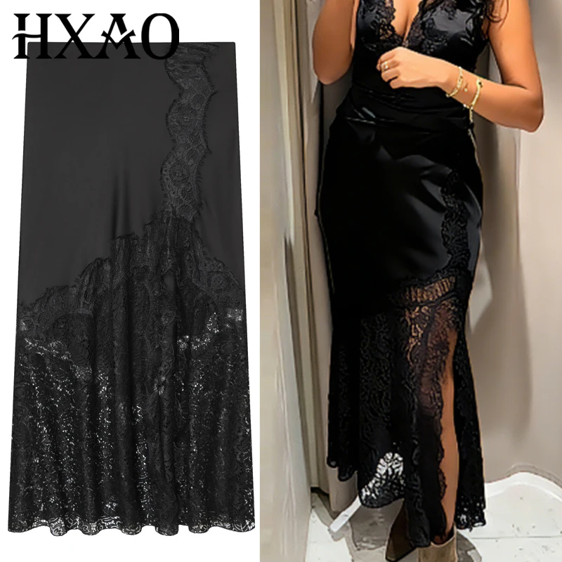 HXAO Lace Black Skirt Women's Skirt Sexy Midi Satin High Waist Skirts For Women Elegant Y2K H -Line Skirt Chic Christmas Skirts
HXAO Lace Black Skirt Women's Skirt Sexy Midi Satin High Waist Skirts For Women Elegant Y2K H -Line Skirt Chic Christmas Skirts