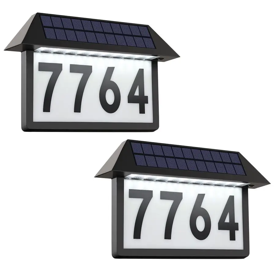 Solar Address Sign, Lighted House Numbers Waterproof, 3Color Lighting Modes LED Illuminated Address Plaque, Wall Mount Number Si
Solar Address Sign, Lighted House Numbers Waterproof, 3Color Lighting Modes LED Illuminated Address Plaque, Wall Mount Number Si