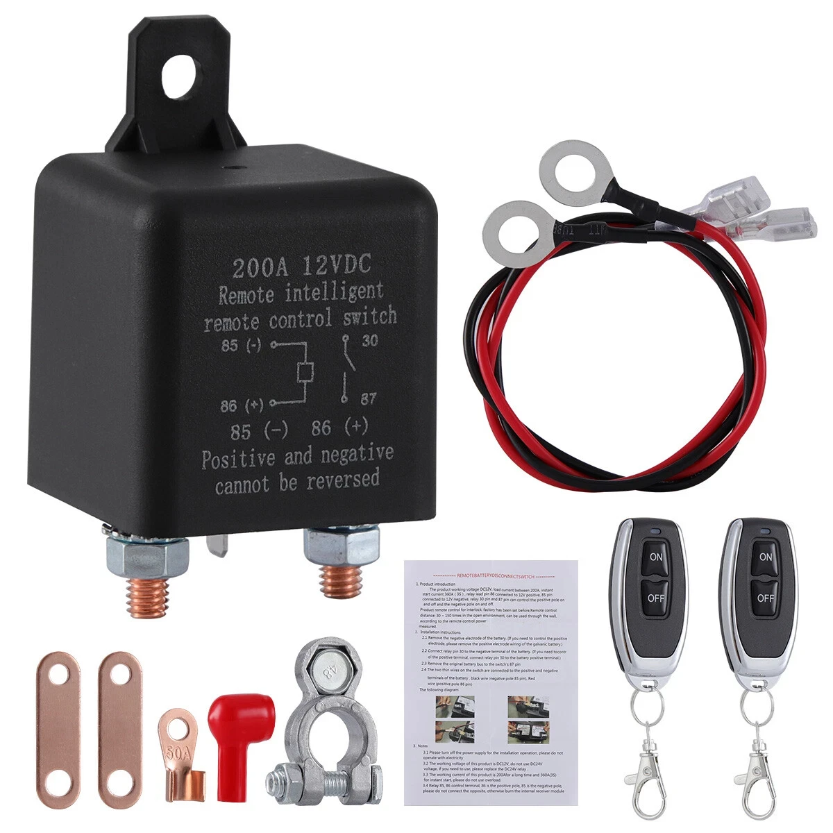 Car Remote Control Power Off Battery Switch Disconnect Kill Master Isolator Cut For Car, Truck, RV, Travel Trailer 200A /12V
Car Remote Control Power Off Battery Switch Disconnect Kill Master Isolator Cut For Car, Truck, RV, Travel Trailer 200A /12V