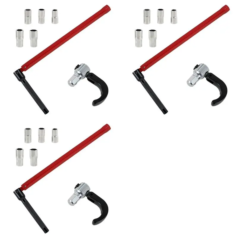 Easy Use 3X Faucet Wrench Carbon Steel Plumber Socket Wrench With 15 Sockets And 3 Chuck Tap Back Nut Wrench Kitchen Sink Keys,
Easy Use 3X Faucet Wrench Carbon Steel Plumber Socket Wrench With 15 Sockets And 3 Chuck Tap Back Nut Wrench Kitchen Sink Keys,