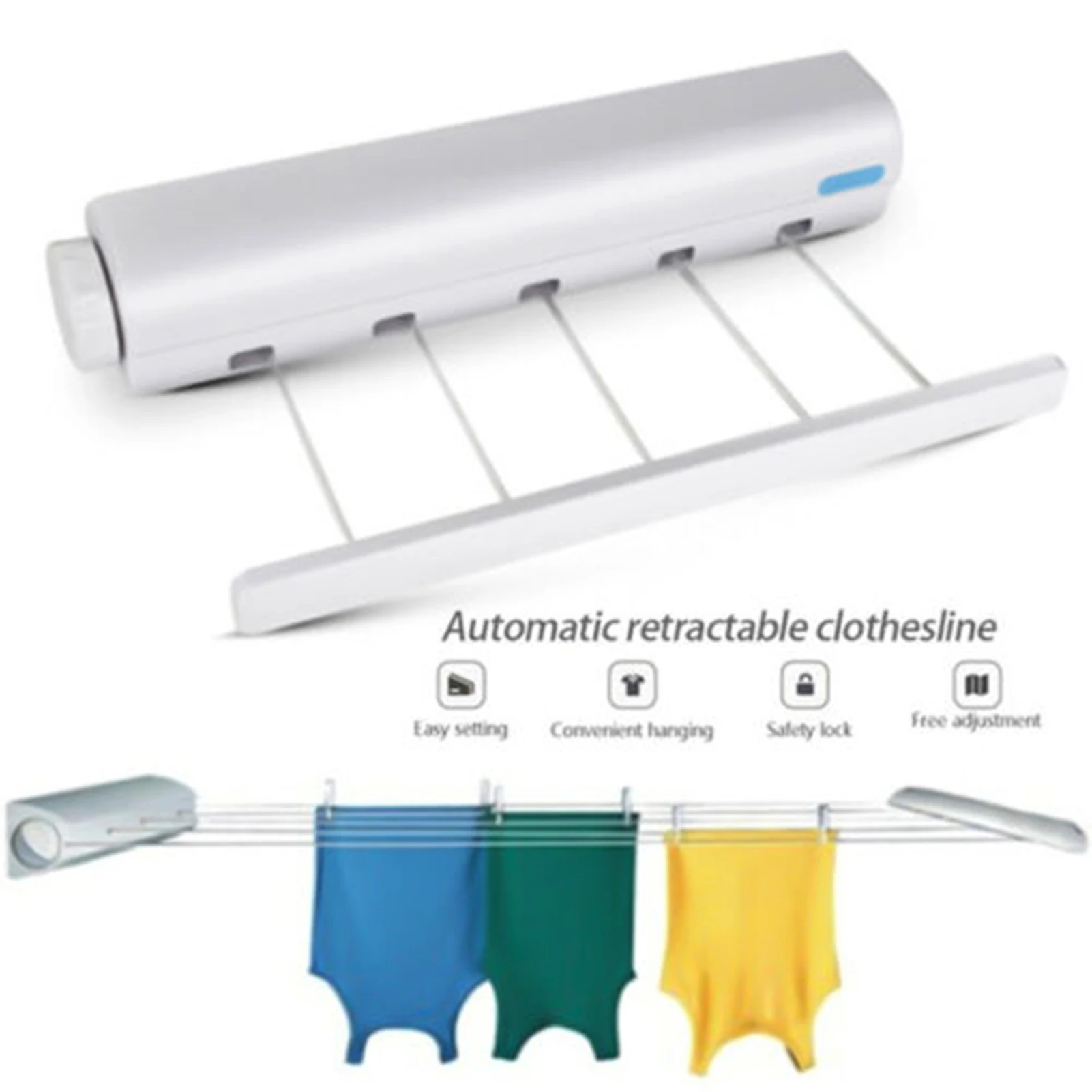 Retractable Clothesline Clothes Drying Rack Portable 4/5 Lines Laundry Hanger Space Saving Clothes Organizer Household Accessory
Retractable Clothesline Clothes Drying Rack Portable 4/5 Lines Laundry Hanger Space Saving Clothes Organizer Household Accessory