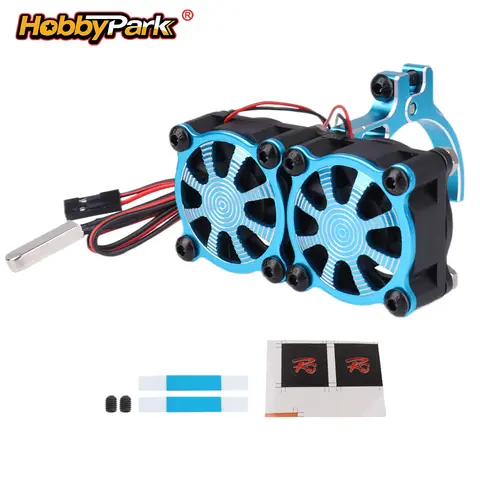 Thermal 540 Motor HobbyPark Blue Motor Fan Thermal Sensor Heatsink for 36mm 540 Brushless Motors TRX4 SCX10 & SCX10 II III Dual Twin