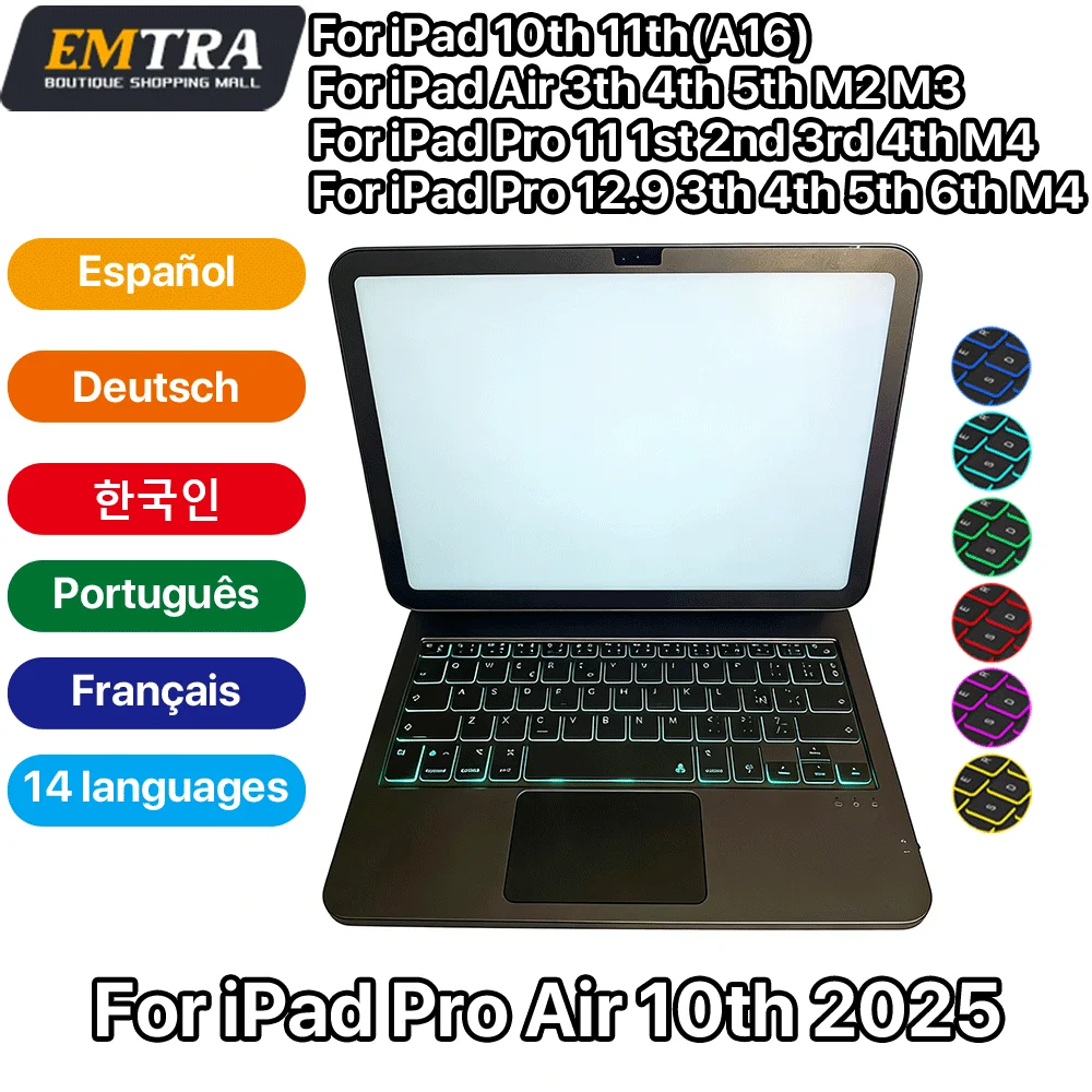 Чехол-клавиатура Magic Keyboard для iPad Pro 11, 10.9, 12.9, 13 дюймов с трекпадом, подсветкой, беспроводной Bluetooth-клавиатурой и магнитным креплением
Чехол-клавиатура Magic Keyboard для iPad Pro 11, 10.9, 12.9, 13 дюймов с трекпадом, подсветкой, беспроводной Bluetooth-клавиатурой и магнитным креплением