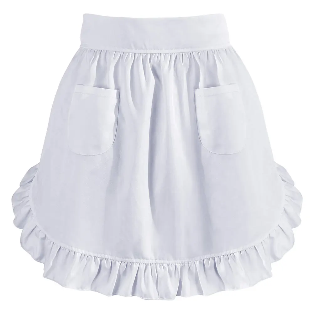European Maid Apron White Half Waist Soft Durable Ruffled Edges Two Pocket Kitchen Cooking Server Waist White Apron
European Maid Apron White Half Waist Soft Durable Ruffled Edges Two Pocket Kitchen Cooking Server Waist White Apron