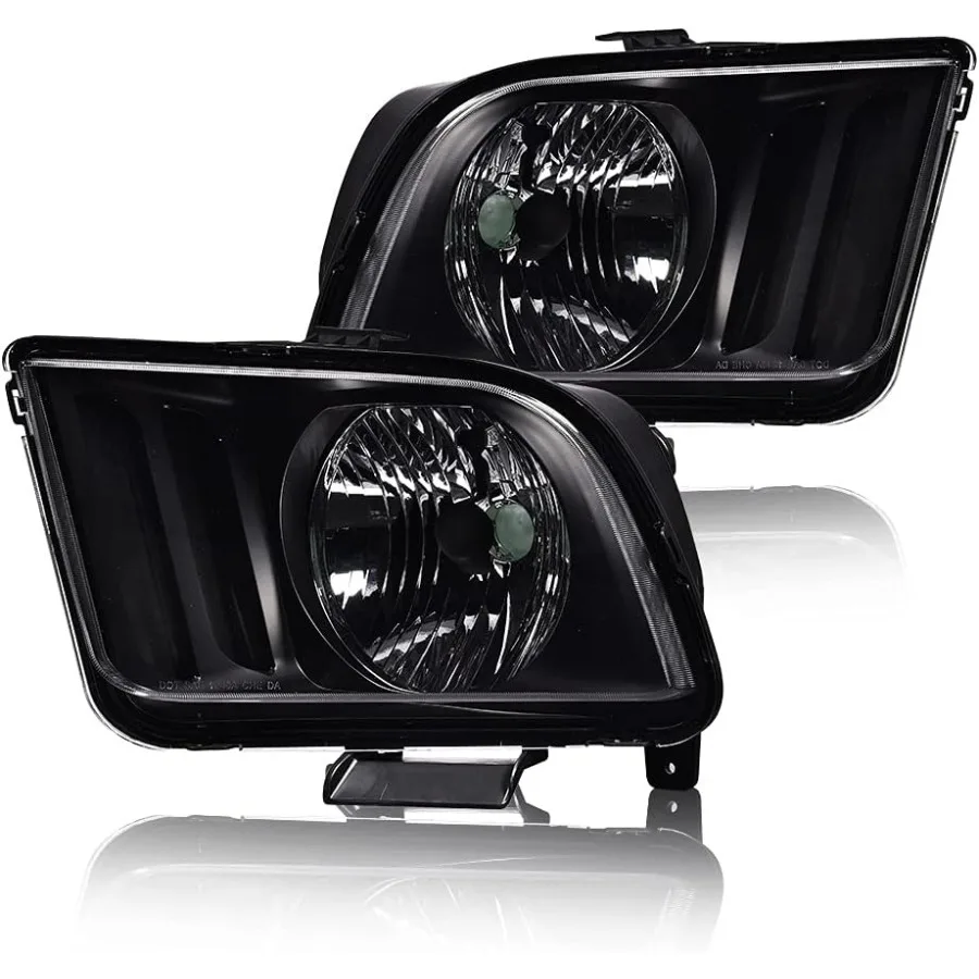 Фары в сборе, совместимые с 2005 2006 2007 2008 2009 Mustang, 2 шт., фары со стороны водителя и пассажира, прозрачные le 
Фары в сборе, совместимые с 2005 2006 2007 2008 2009 Mustang, 2 шт., фары со стороны водителя и пассажира, прозрачные le