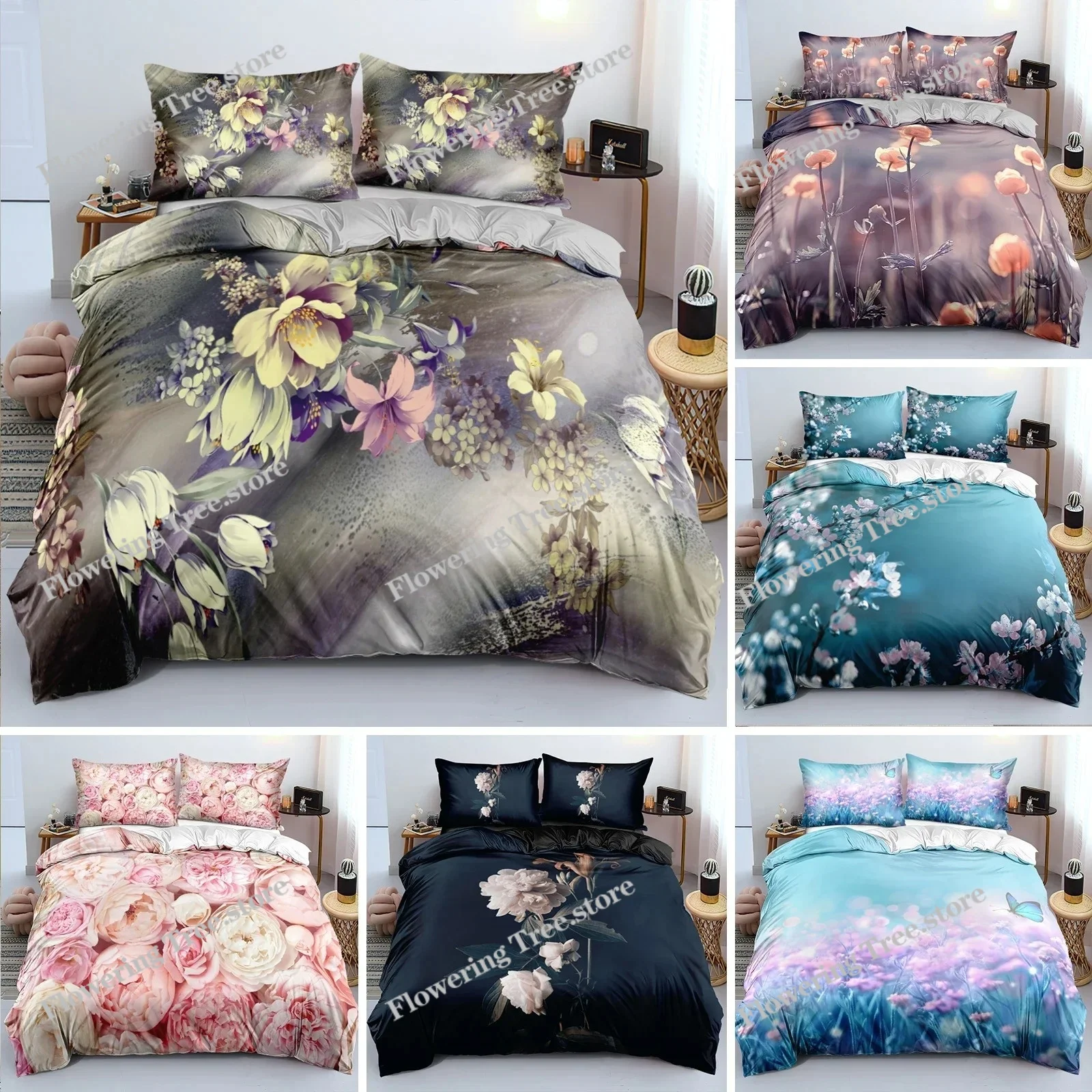 3D Printed Classic Duvet Cover Sets Flower Blue Gold King Queen Full Twin Double Quilt Covers Pillowcases Bedding Set
3D Printed Classic Duvet Cover Sets Flower Blue Gold King Queen Full Twin Double Quilt Covers Pillowcases Bedding Set