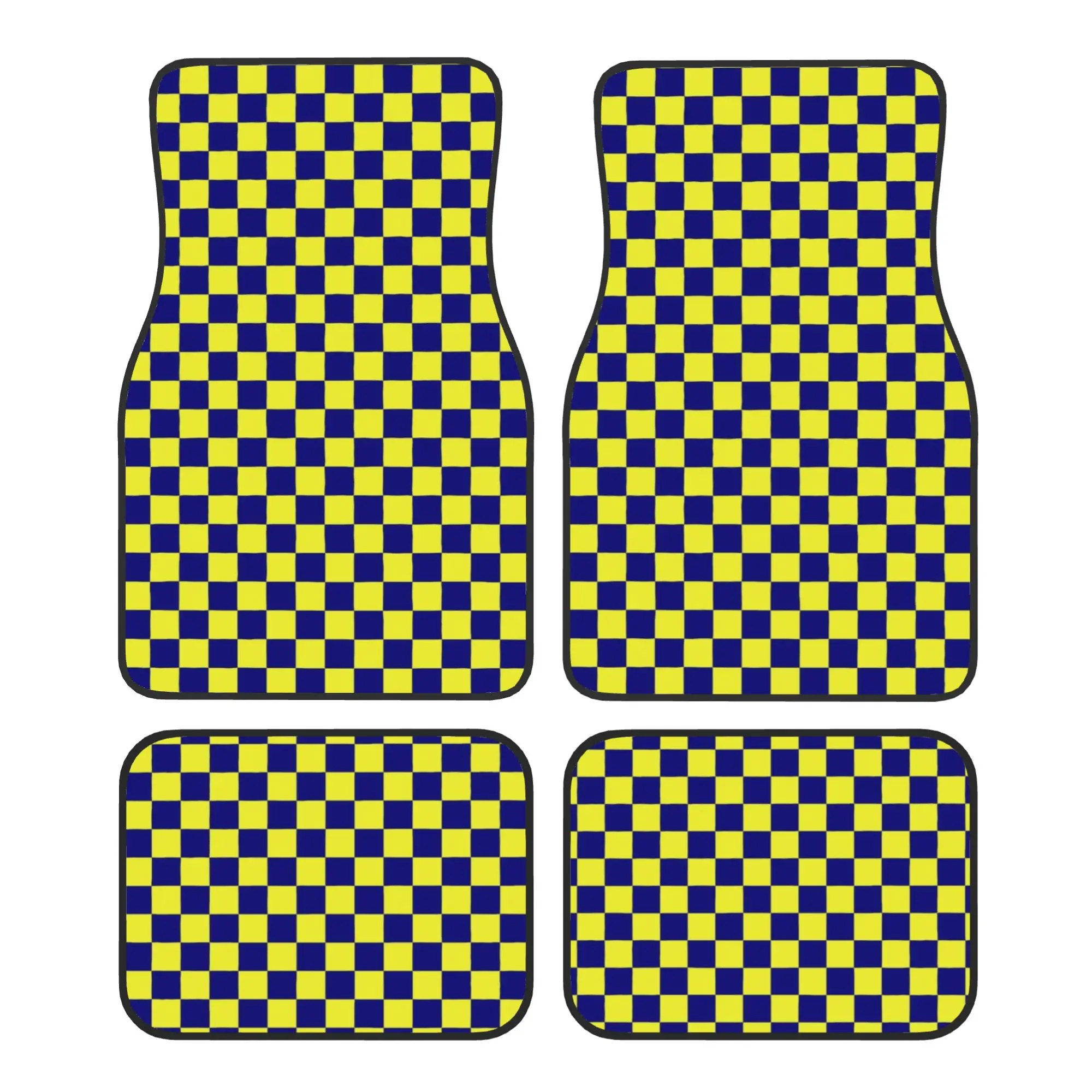 Car Floor Mats 4 Pcs Crystal Velvet Electric Yellow and Navy Blue Checkerboard Plaid Universal Front Rear Foot Mats Pieces
Car Floor Mats 4 Pcs Crystal Velvet Electric Yellow and Navy Blue Checkerboard Plaid Universal Front Rear Foot Mats Pieces