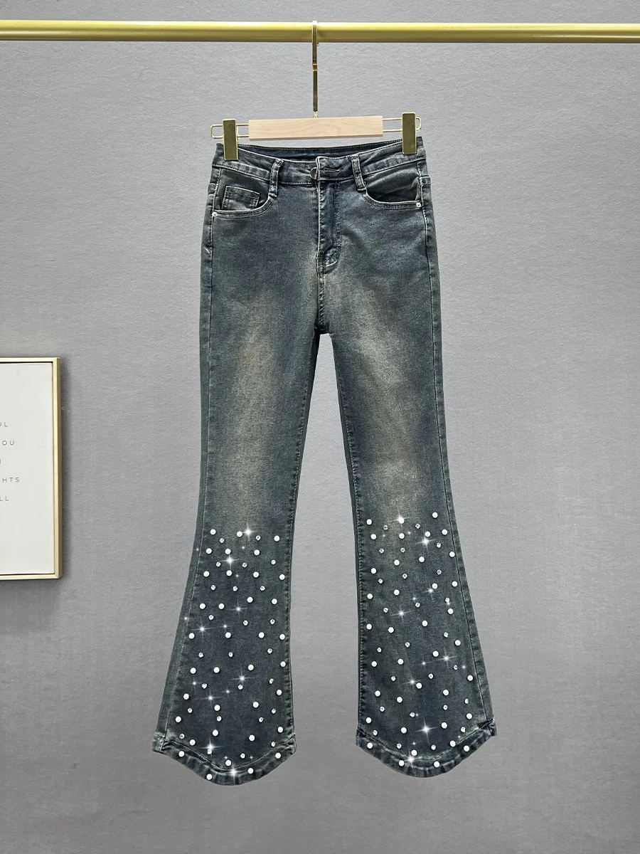 Trendy Women's High Waist Slim Fit Jeans Rhinestone Embellished Cotton Stretch Denim Capri Pants Spring 2024 Micro Flared Tro...
Trendy Women's High Waist Slim Fit Jeans Rhinestone Embellished Cotton Stretch Denim Capri Pants Spring 2024 Micro Flared Tro...