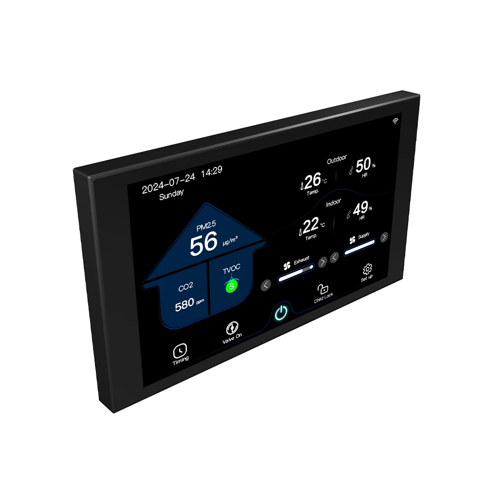 Ventilation System Smart Controller For HRV ERV Real-time Monitoring VOC PM2.5 CO2 Temperature Humidity Smart Fan Controller
Ventilation System Smart Controller For HRV ERV Real-time Monitoring VOC PM2.5 CO2 Temperature Humidity Smart Fan Controller
