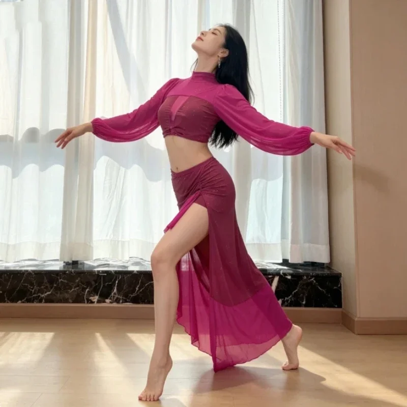New Belly Dance Costume Oriental Dance Outfit Silver Sequins Ice Silk Mesh Lace Oblique Skirt Dance Dress Set For Women Performa
New Belly Dance Costume Oriental Dance Outfit Silver Sequins Ice Silk Mesh Lace Oblique Skirt Dance Dress Set For Women Performa