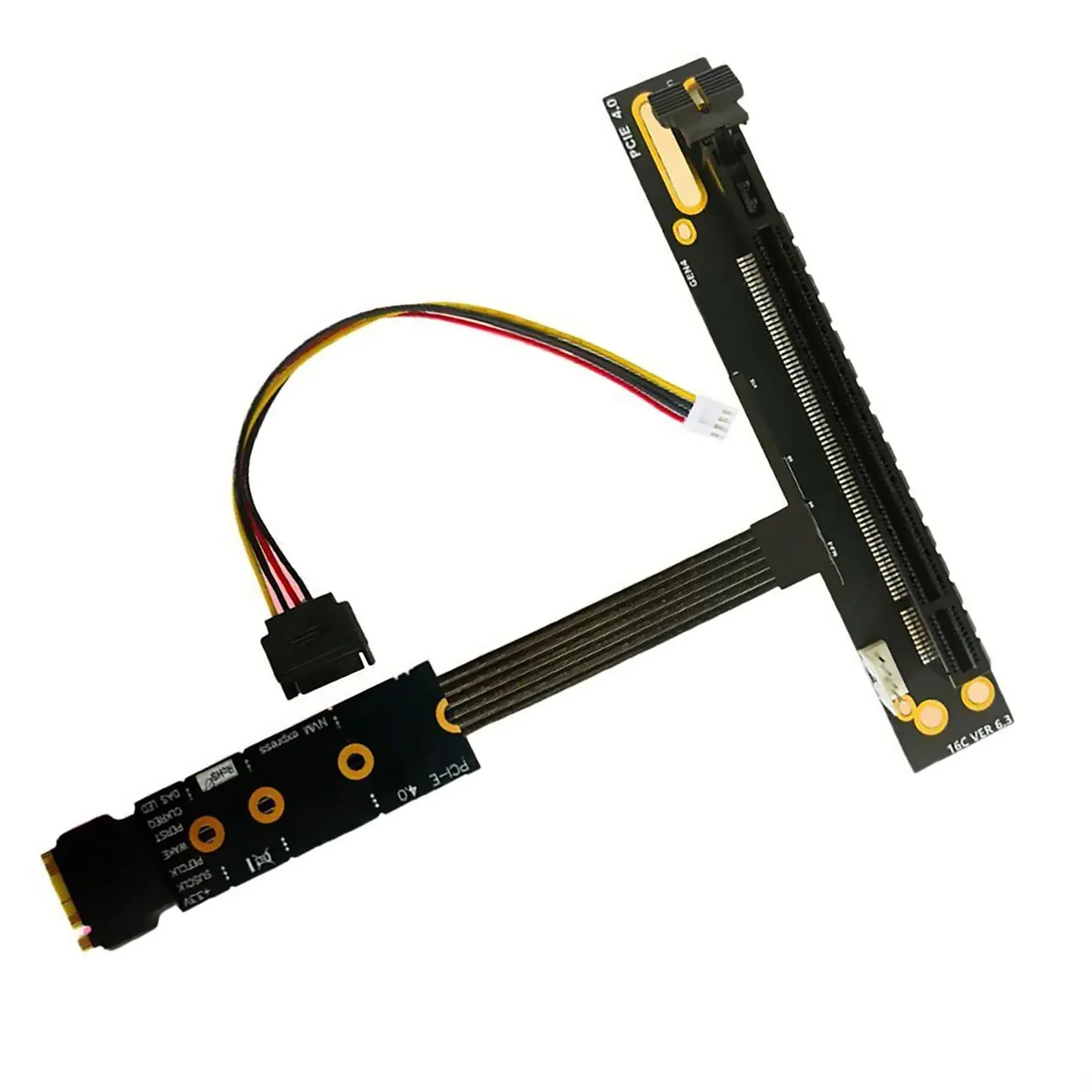 M.2 NVMe to PCIe 4.0 x4 Riser Cable 64Gbps, Gen4 Full Speed Adapter For Graphics Card SSD Capture Card, Silver-Plated Shield
M.2 NVMe to PCIe 4.0 x4 Riser Cable 64Gbps, Gen4 Full Speed Adapter For Graphics Card SSD Capture Card, Silver-Plated Shield