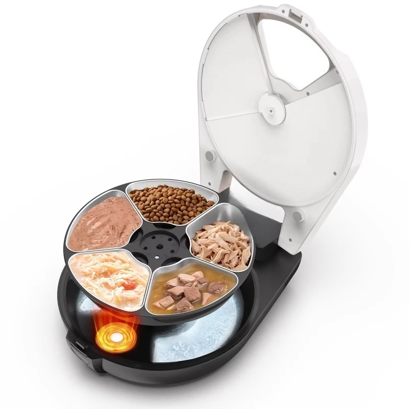 Intelligent refrigerated pet wet food feeder, semiconductor cooling and heating, 304 stainless steel automatic fresh-keeping
Intelligent refrigerated pet wet food feeder, semiconductor cooling and heating, 304 stainless steel automatic fresh-keeping