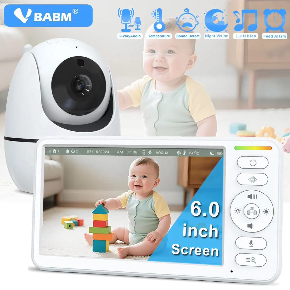 New Model 6'' Video Baby Monitor PTZ Home Security Cam Night Vision Two Way Audio No WiFi Kids Camera With Temperture Display
New Model 6'' Video Baby Monitor PTZ Home Security Cam Night Vision Two Way Audio No WiFi Kids Camera With Temperture Display