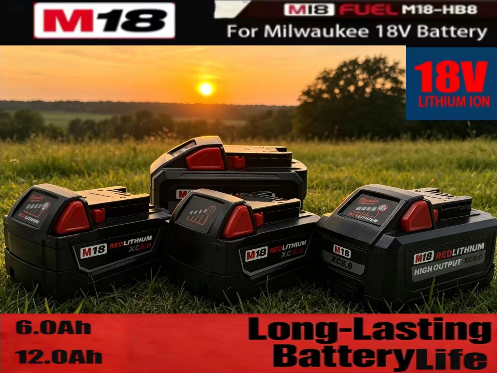 Tough As Your Work. Milwaukee M18 18V 6.0/8.0/12.0Ah Battery Built For Heavy Duty Jobs Long Lasting Power For Pro Tools
Tough As Your Work. Milwaukee M18 18V 6.0/8.0/12.0Ah Battery Built For Heavy Duty Jobs Long Lasting Power For Pro Tools