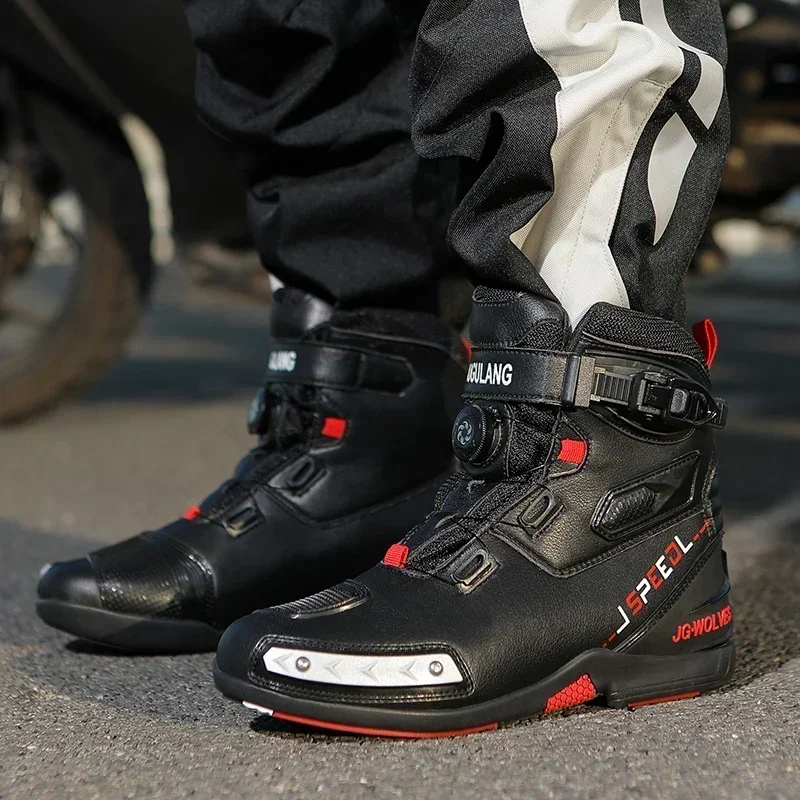 Men Leather Motos Breathable Anti Slip Wear-resistant Riders Boots Motorbike Racing Ankle Length Shoes 2025 New Motorcycle Boots
Men Leather Motos Breathable Anti Slip Wear-resistant Riders Boots Motorbike Racing Ankle Length Shoes 2025 New Motorcycle Boots