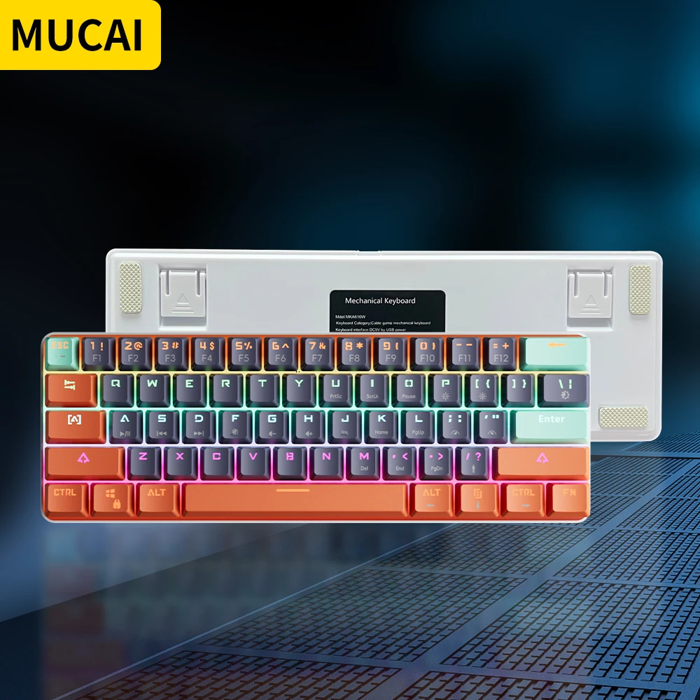MUCAI MKA610 Mini Mechanical Gaming Keyboard 61-Key with Red Switches USB Wired Connection for PC/Laptop Detachable Cable Includ
MUCAI MKA610 Mini Mechanical Gaming Keyboard 61-Key with Red Switches USB Wired Connection for PC/Laptop Detachable Cable Includ