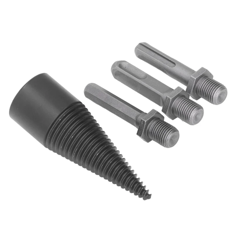 Firewood Bit Cone Wood Splitting Drill Carbon Steel Log Splitter Tool With 3Pcs Removable Shank 32mm / 1.3in
Firewood Bit Cone Wood Splitting Drill Carbon Steel Log Splitter Tool With 3Pcs Removable Shank 32mm / 1.3in