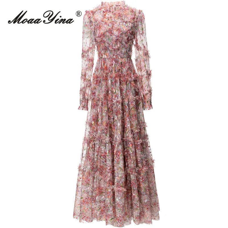 MoaaYina Autumn Fashion Runway Vintage Floral Print Dress Women Stand Collar Long Sleeve Mesh Ruffles High Waist Slim Long Dress
MoaaYina Autumn Fashion Runway Vintage Floral Print Dress Women Stand Collar Long Sleeve Mesh Ruffles High Waist Slim Long Dress