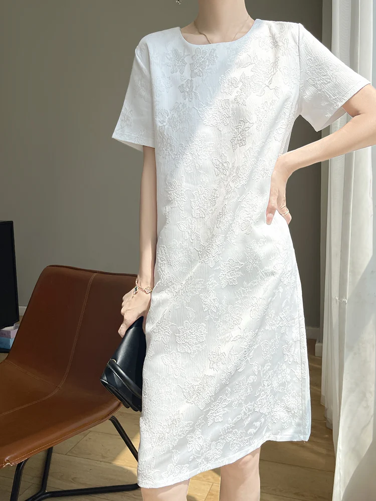 Elegant White Floral Embroidery Dress Women's High Waist A-Line Skirt Slimming Spring Summer New Arrival Chinoiserie Style
Elegant White Floral Embroidery Dress Women's High Waist A-Line Skirt Slimming Spring Summer New Arrival Chinoiserie Style