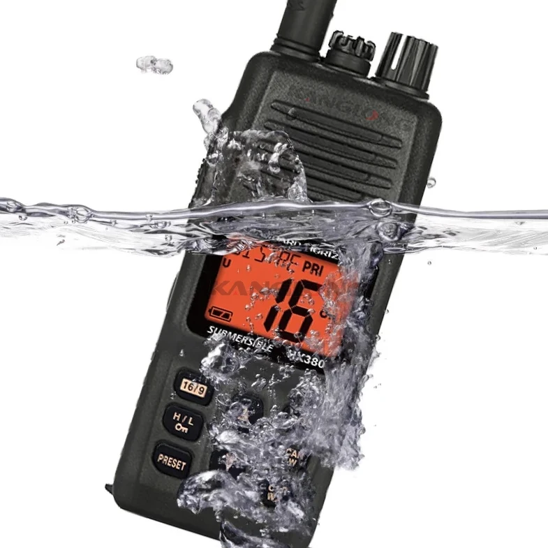Standard HX380 VHF Waterproof Maritime Intercom Port Terminal Radio Handheld Waterproof IPX7 Protection Grade