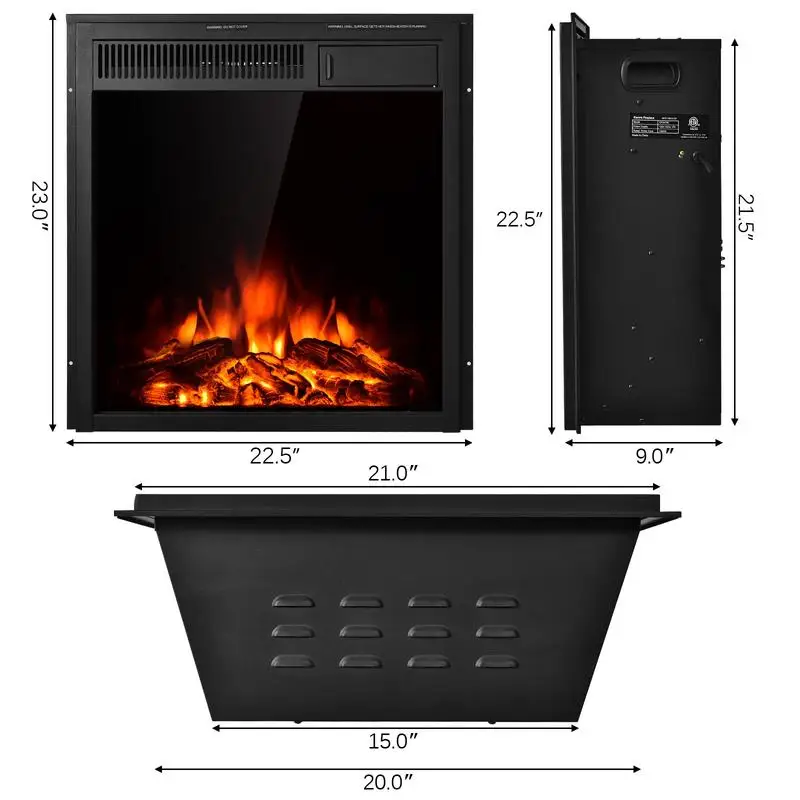 22.5 Inch Electric Fireplace Insert Freestanding and Recessed Heater
22.5 Inch Electric Fireplace Insert Freestanding and Recessed Heater