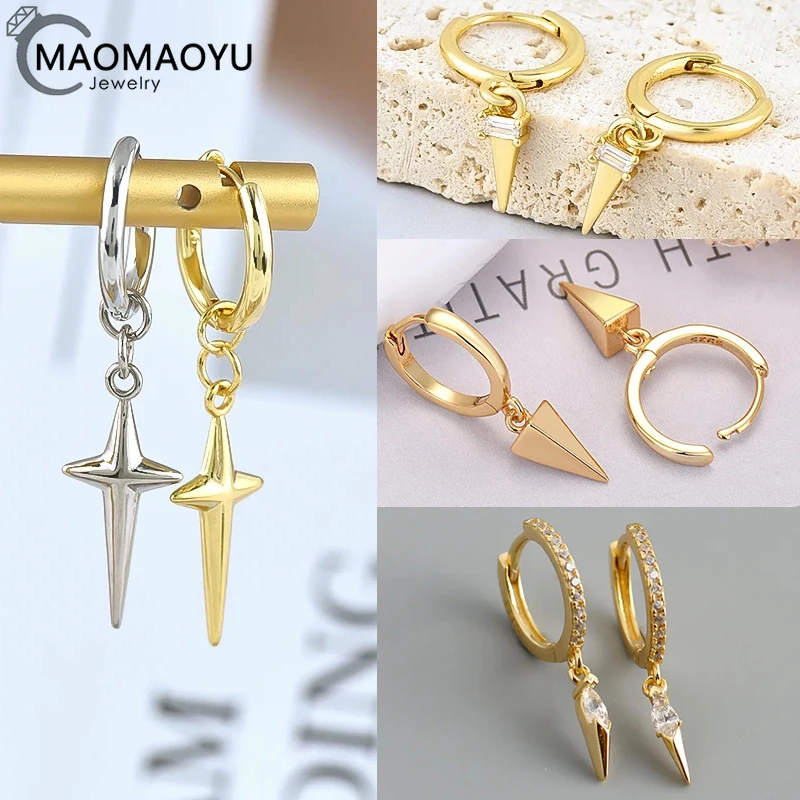 925 Sterling Silver Ear Needle Geometric Design Spike Pointed Shape Zircon Earrings Pendant Women's Hip Hop Rock Ear Accessories
925 Sterling Silver Ear Needle Geometric Design Spike Pointed Shape Zircon Earrings Pendant Women's Hip Hop Rock Ear Accessories