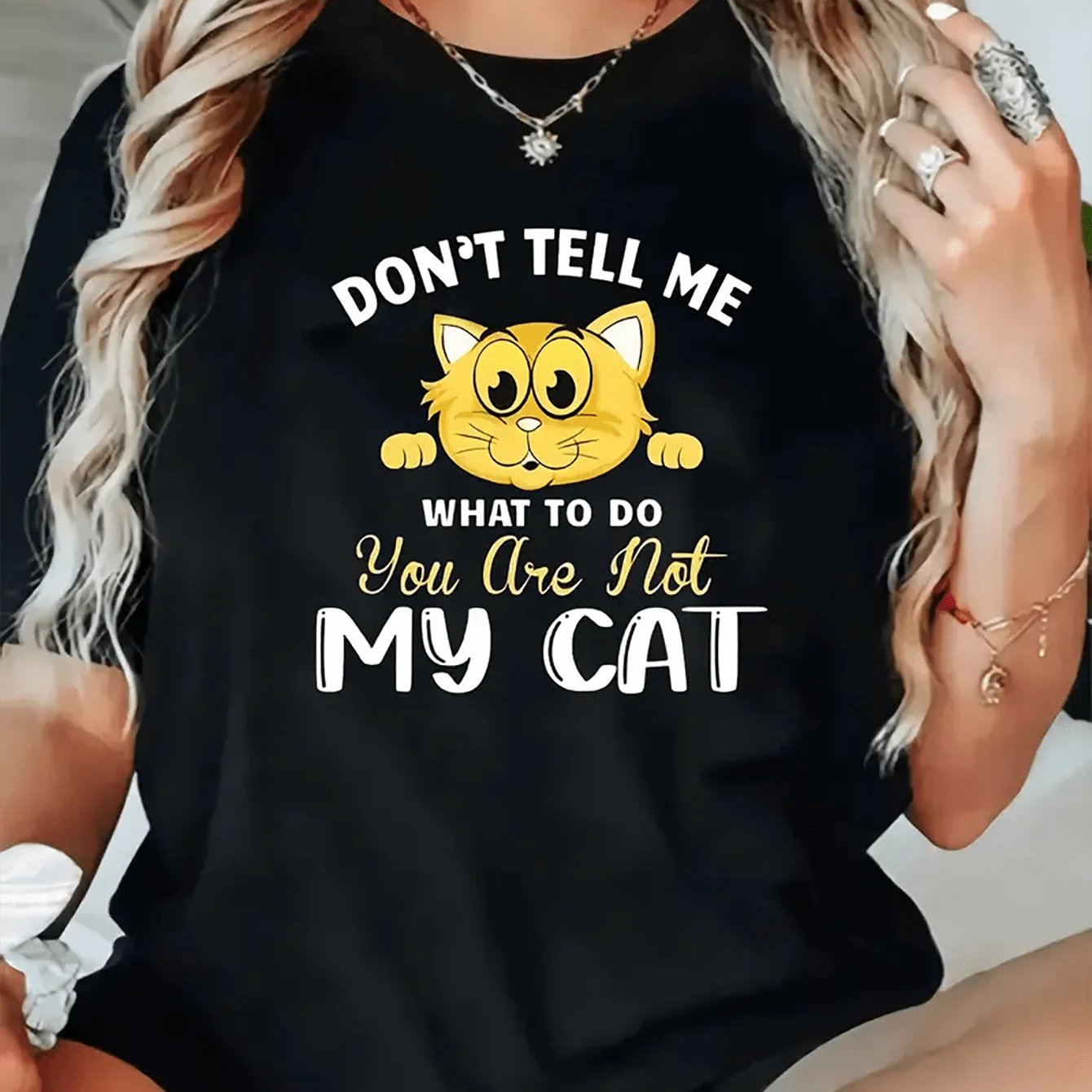 Women's Plus Size Casual T-Shirt with Cute Cat Print - Short Sleeve Round Neck Stretchy Polyester Blend Machine Washable Spring
Women's Plus Size Casual T-Shirt with Cute Cat Print - Short Sleeve Round Neck Stretchy Polyester Blend Machine Washable Spring