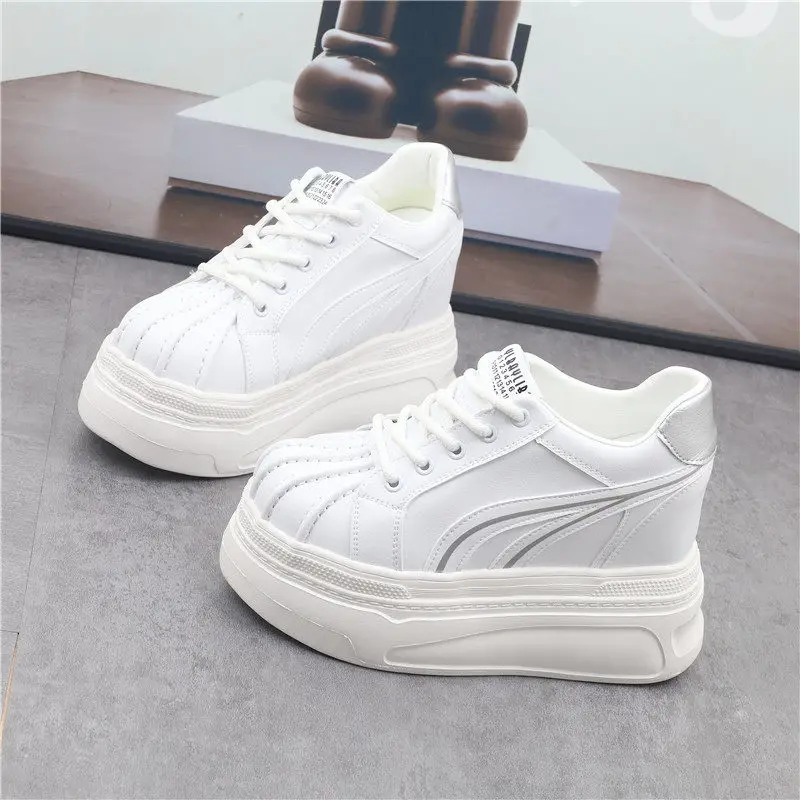 12CM Hidden Wedge Height Increasing Women's White Platform Shoes Spring New Thick Sole Casual Sneakers Walking Loafers
12CM Hidden Wedge Height Increasing Women's White Platform Shoes Spring New Thick Sole Casual Sneakers Walking Loafers