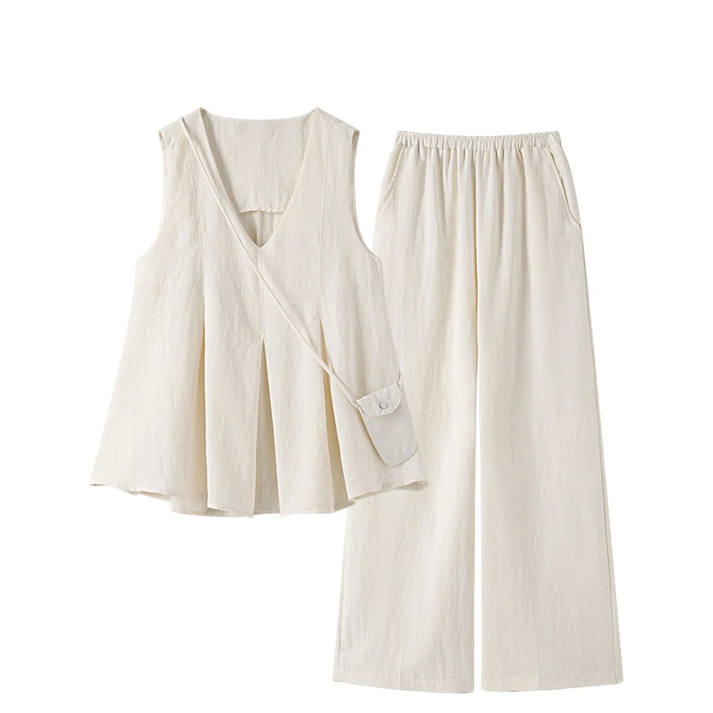 2025 New Women's Sleeveless Top+Women's Wide Leg Pants Set Summer Women's Pants 2-piece Set
2025 New Women's Sleeveless Top+Women's Wide Leg Pants Set Summer Women's Pants 2-piece Set
