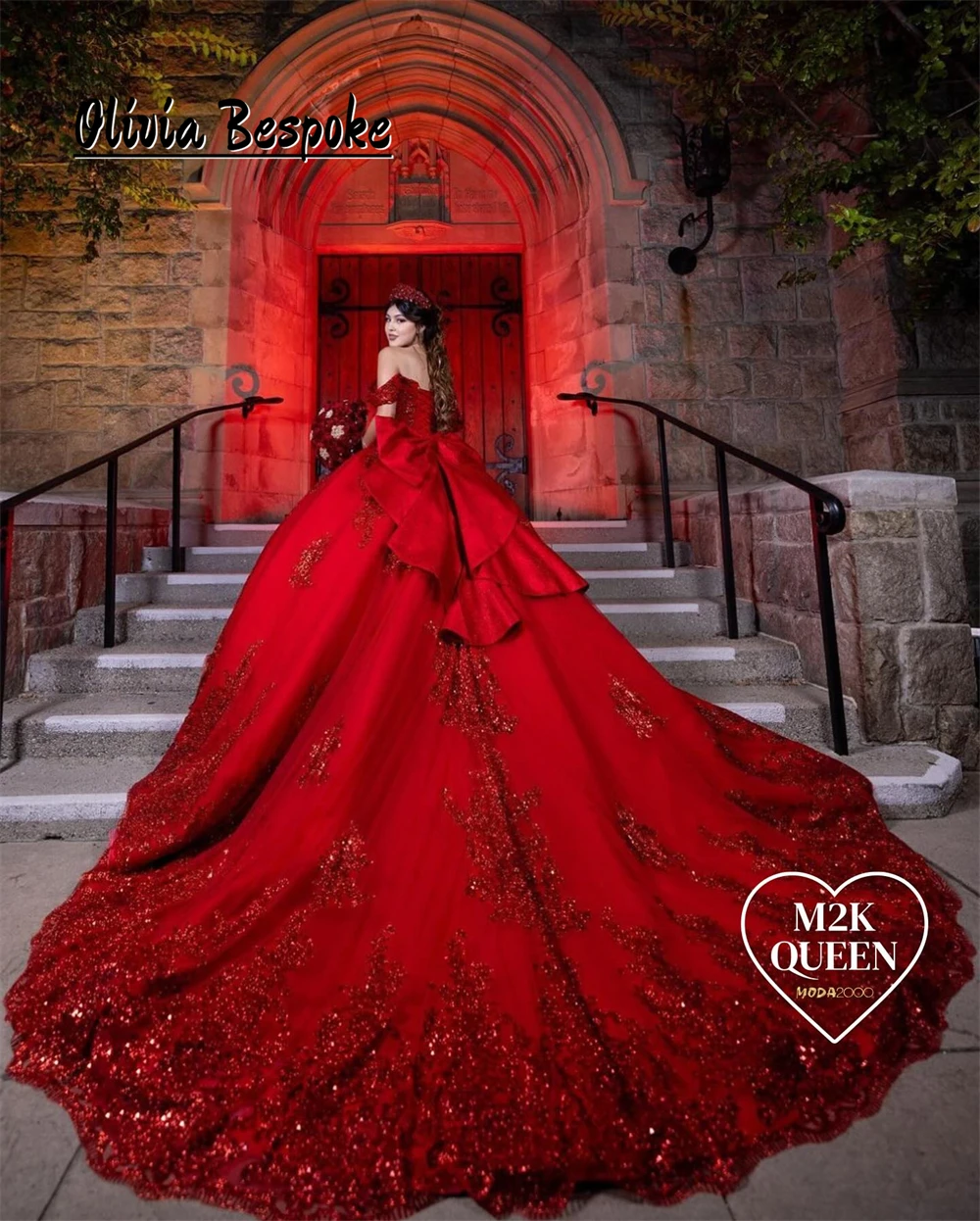 Mexican Red Quinceanera Dress Ball Gown Shiny Lace Applique Beading Bow Tiered Corset Sweet 16 Vestido De 15 Anos Customized
Mexican Red Quinceanera Dress Ball Gown Shiny Lace Applique Beading Bow Tiered Corset Sweet 16 Vestido De 15 Anos Customized