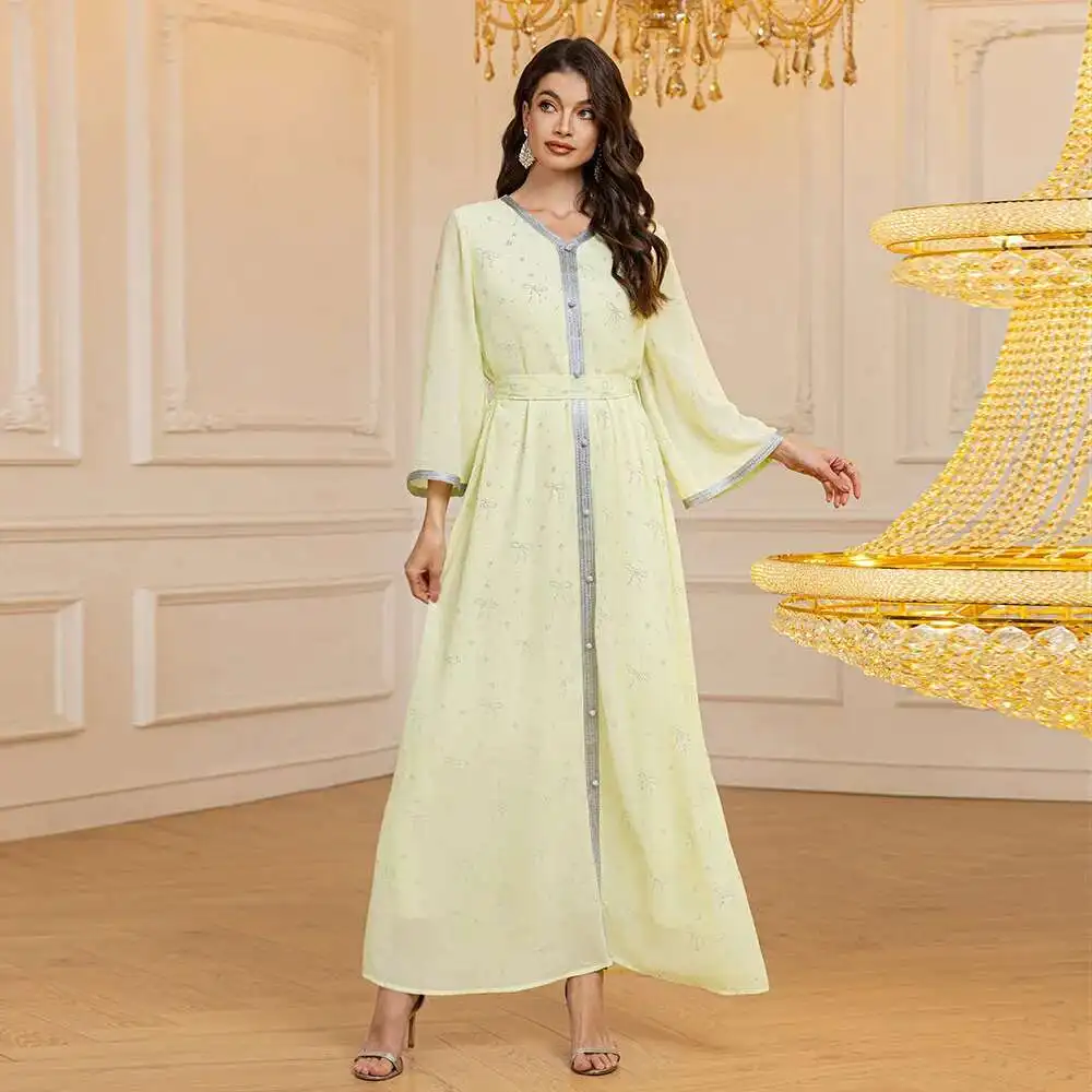 Xqy500381 Women's Chiffon Hot Diamond Abaya Muslim Robe Arab Dress Robe Long Dress Robe Abaya Ramadan Dubai Luxury Islam Elegant
Xqy500381 Women's Chiffon Hot Diamond Abaya Muslim Robe Arab Dress Robe Long Dress Robe Abaya Ramadan Dubai Luxury Islam Elegant
