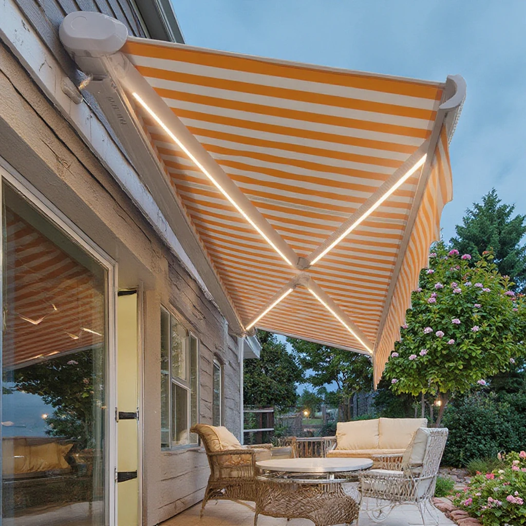 Outdoor Aluminum Waterproof Electric Retractable Awning with LED Lighting & Smart System Folding Arm Sunshade for Patio Windows
Outdoor Aluminum Waterproof Electric Retractable Awning with LED Lighting & Smart System Folding Arm Sunshade for Patio Windows
