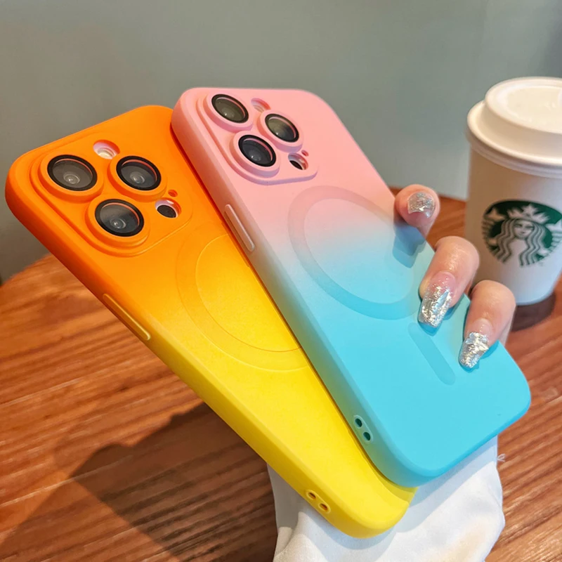 Pop Luxury For Magsafe Gradient Silicone Multicolour Shockproof Phone Case For IPhone 15 14 13 12 11 Pro Max Wireless Charging C
Pop Luxury For Magsafe Gradient Silicone Multicolour Shockproof Phone Case For IPhone 15 14 13 12 11 Pro Max Wireless Charging C