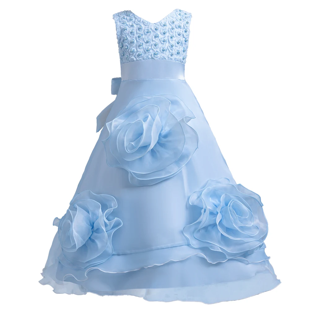 Blue Big Flower Girl Long Party Beaded Dress For3 to 12 Year Old Girl's Birthday Party Sleeveless Princess Dress
Blue Big Flower Girl Long Party Beaded Dress For3 to 12 Year Old Girl's Birthday Party Sleeveless Princess Dress