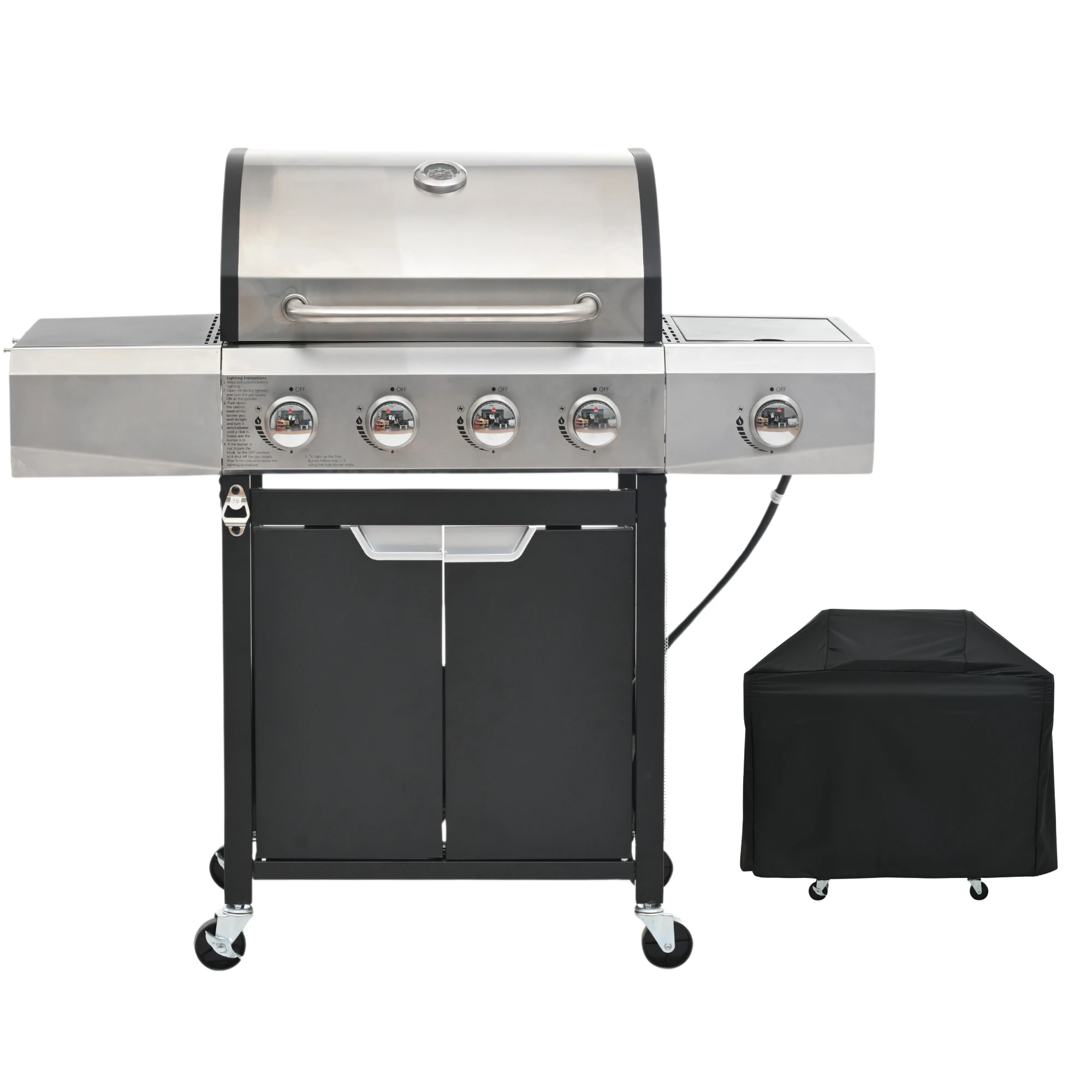 4 Burner Propane Grill Stainless Steel Gas Barbecue Grill with Side Burner And Cover for Outdoor BBQ Camping
4 Burner Propane Grill Stainless Steel Gas Barbecue Grill with Side Burner And Cover for Outdoor BBQ Camping