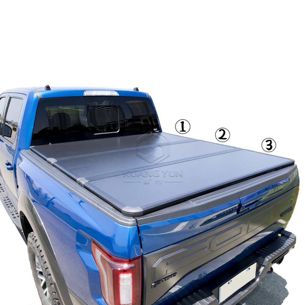 Professional Manufacturer's Aluminum Hard Pickup Bed Cover Three-Fold Waterproof Tonneau Cover for Nissan Ranger Silverado
Professional Manufacturer's Aluminum Hard Pickup Bed Cover Three-Fold Waterproof Tonneau Cover for Nissan Ranger Silverado