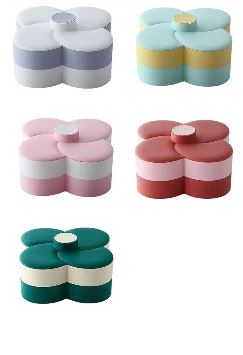 Petal-Shape Rotating Candy Box Snack Nut Box Flower Candy Fruit Plate Food Storage Case Two-deck Dried Fruit Storage Organizer
Petal-Shape Rotating Candy Box Snack Nut Box Flower Candy Fruit Plate Food Storage Case Two-deck Dried Fruit Storage Organizer