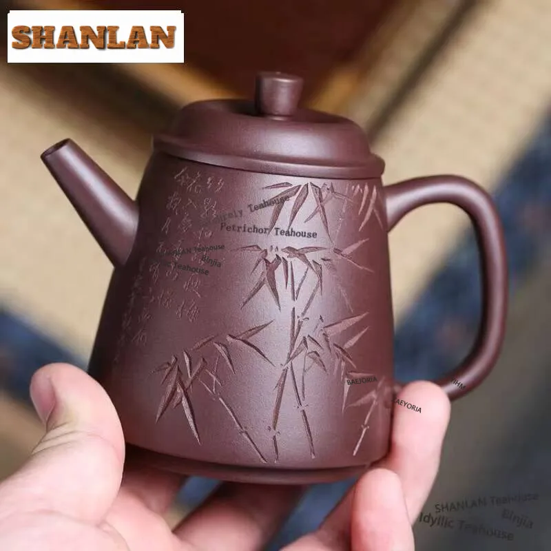 200ml Ancient Yixing Purple Clay Teapots Handmade Bamboo Pot Raw Ore Purple Mud Tea Soaking Kettle Zisha Tea Set Cha Gift Craft
200ml Ancient Yixing Purple Clay Teapots Handmade Bamboo Pot Raw Ore Purple Mud Tea Soaking Kettle Zisha Tea Set Cha Gift Craft