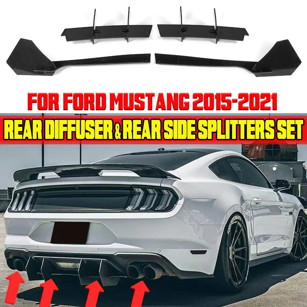 Car Rear Bumper Lip Diffuser Spoiler Rear Side Splitters Apron Flaps For Ford For Mustang 2015-2021 Chassis Spoiler Deflector
Car Rear Bumper Lip Diffuser Spoiler Rear Side Splitters Apron Flaps For Ford For Mustang 2015-2021 Chassis Spoiler Deflector