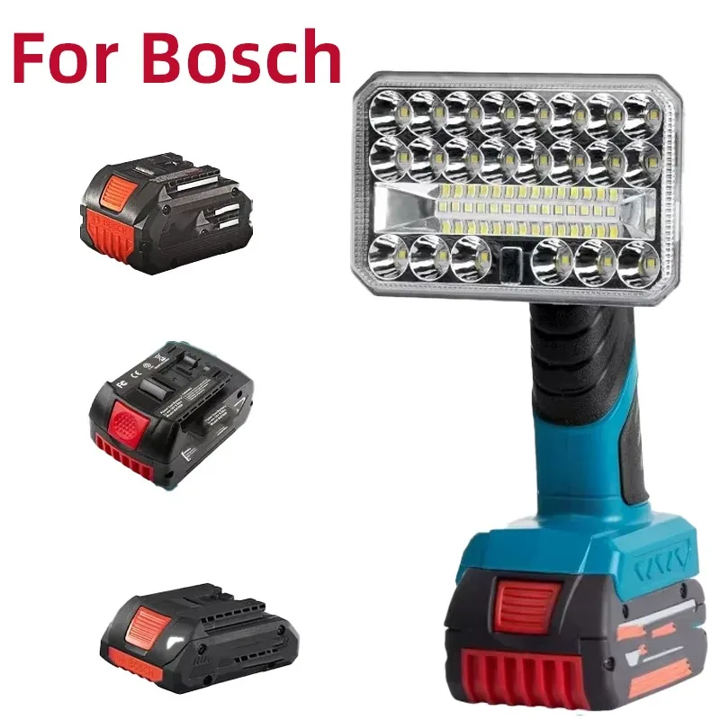 Portable LED work /outdoor light compatible for Bosch 18–20V batteries 90-degree rotation suitable for indoor and outdoor use
Portable LED work /outdoor light compatible for Bosch 18–20V batteries 90-degree rotation suitable for indoor and outdoor use