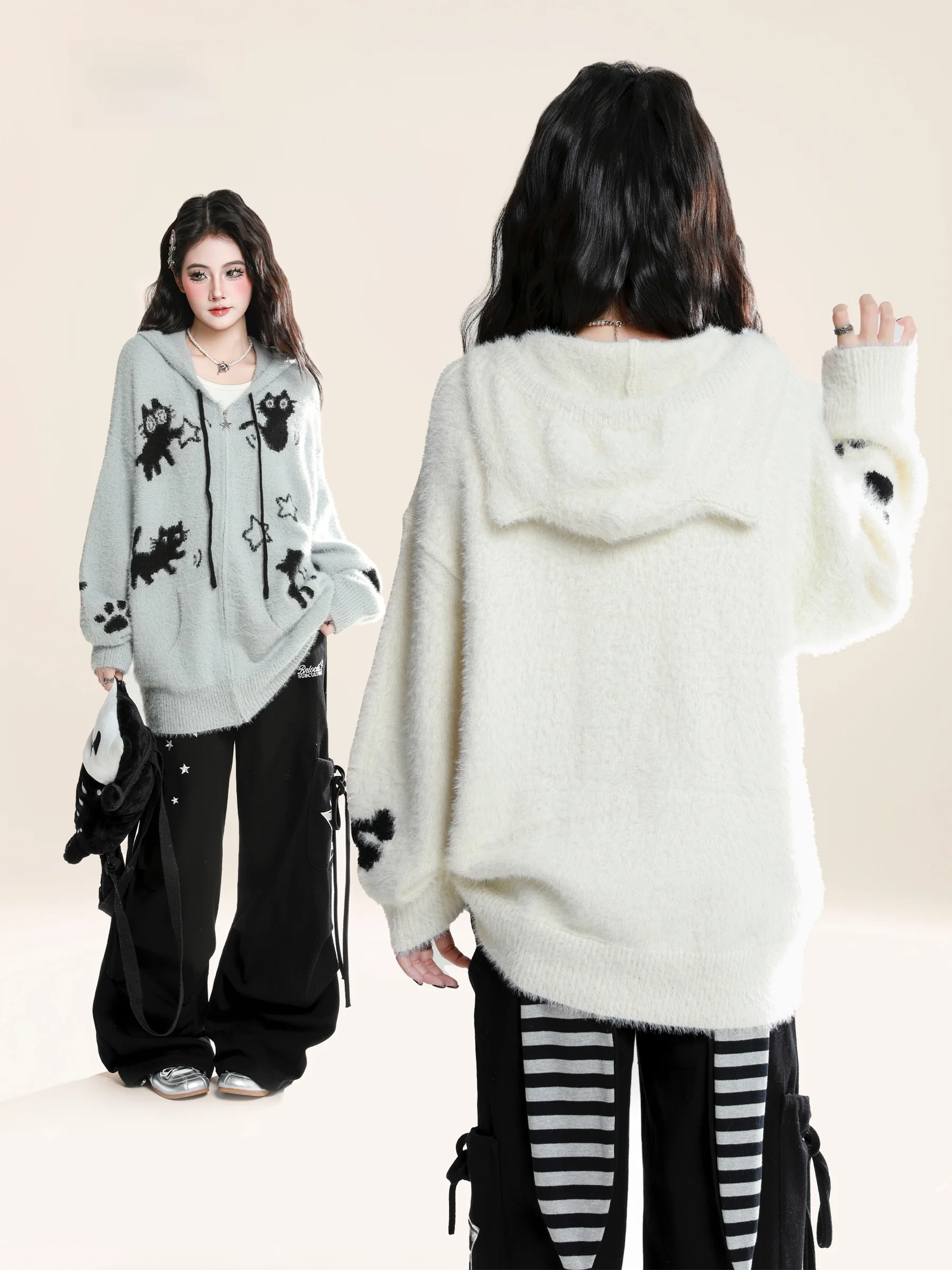HM American Retro Bla Pattern Camere Knitted Open Cardigan Women's Soft Cozy Autumn Outerwear Long Sve Zipper
HM American Retro Bla Pattern Camere Knitted Open Cardigan Women's Soft Cozy Autumn Outerwear Long Sve Zipper