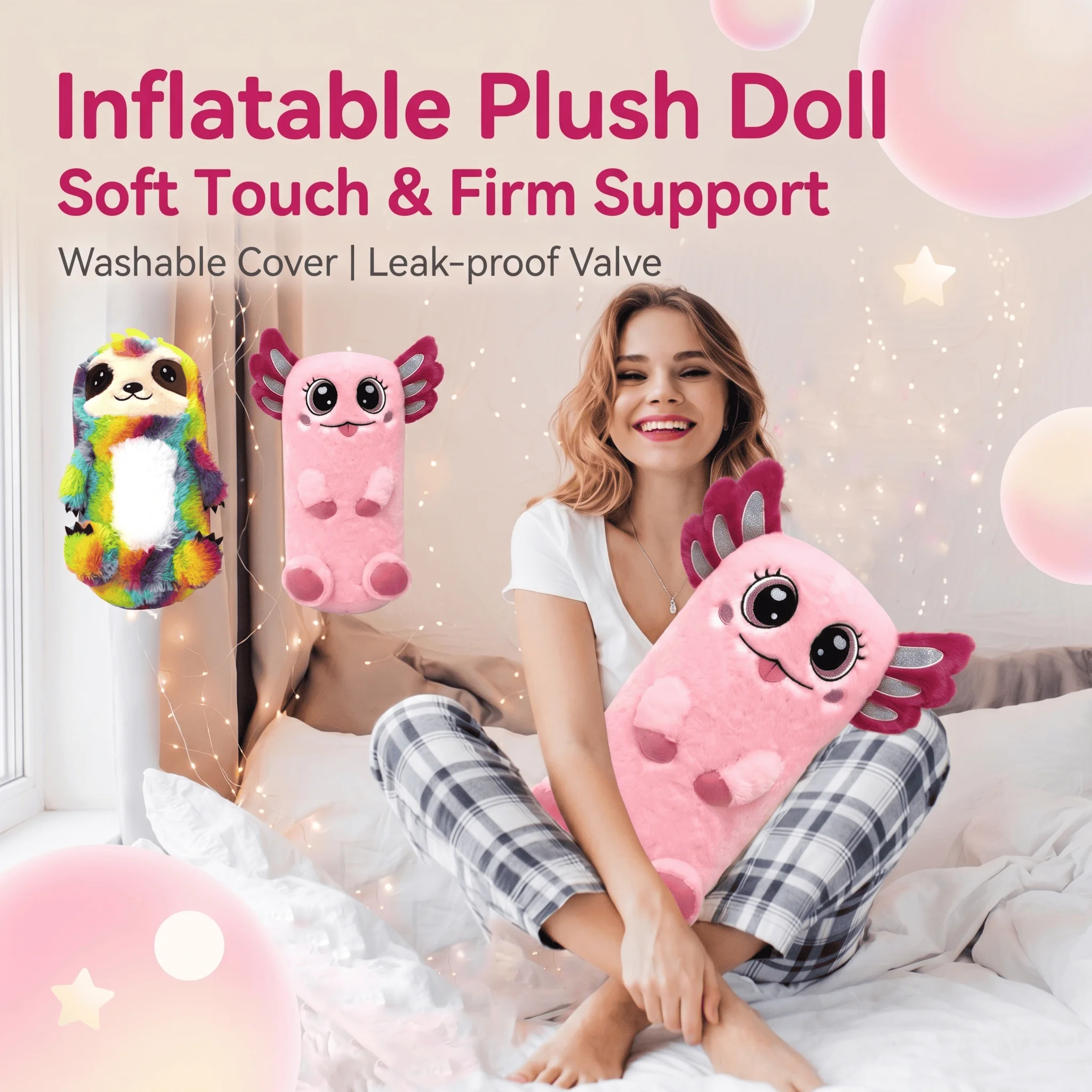 Wonflex Inflatable Plush Doll, Soft Fluffy Stuffed Animal Air Pillow, Cute Washable Cover Inflatable Plush Toy For Kids
Wonflex Inflatable Plush Doll, Soft Fluffy Stuffed Animal Air Pillow, Cute Washable Cover Inflatable Plush Toy For Kids