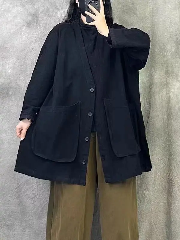 Spring and Autumn New Women's Windbreaker Coat Oversized Retro Workwear V-neck Windbreaker
Spring and Autumn New Women's Windbreaker Coat Oversized Retro Workwear V-neck Windbreaker