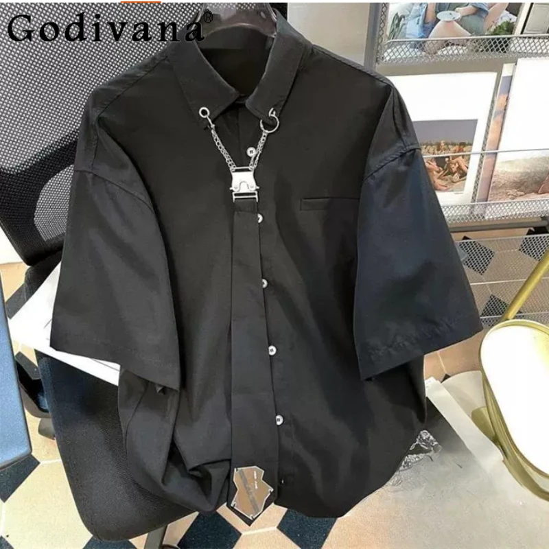 Large Size Summer Handsome Men Tie Loose Fashion Black Short Sleeve Shirt Personality College Chic Leisure Turn-down Collar Tops
Large Size Summer Handsome Men Tie Loose Fashion Black Short Sleeve Shirt Personality College Chic Leisure Turn-down Collar Tops