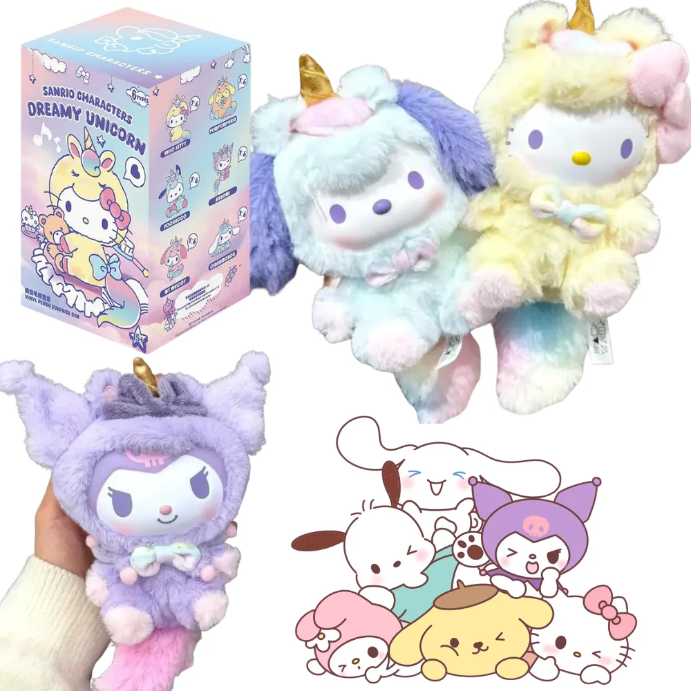 NEW Cute Sanrio Vinyl Plush Doll Toys Dreamy Unicorn Series Blind Box Cartoon Kuromi Plush Pendants Bag Ornament Mystery Gifts
NEW Cute Sanrio Vinyl Plush Doll Toys Dreamy Unicorn Series Blind Box Cartoon Kuromi Plush Pendants Bag Ornament Mystery Gifts