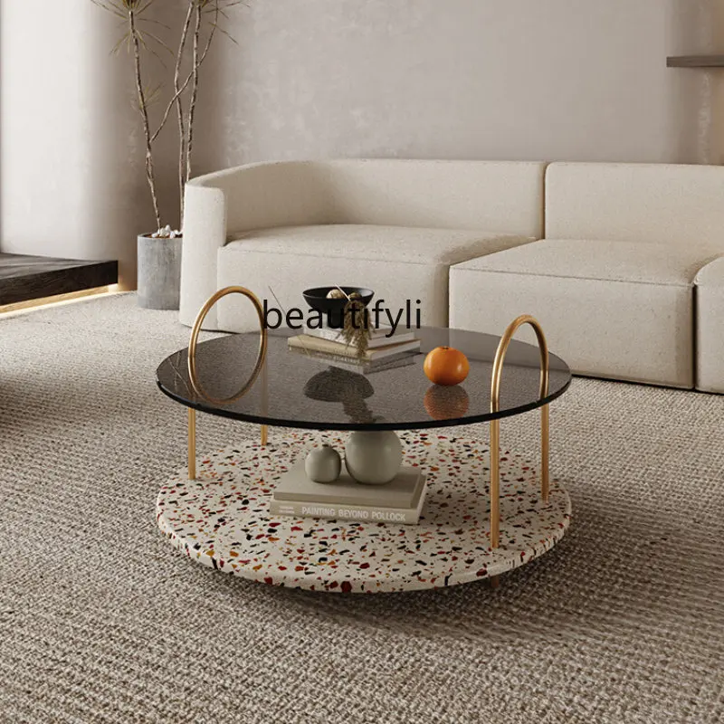 Nordic Coffee Table Small Apartment Ins Living Room Home round Modern Minimalist Creative Design Stone Plate Tempered GlassTable
Nordic Coffee Table Small Apartment Ins Living Room Home round Modern Minimalist Creative Design Stone Plate Tempered GlassTable